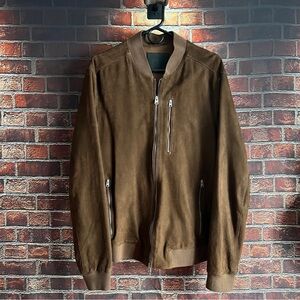 All Saints Suede Bomber Jacket